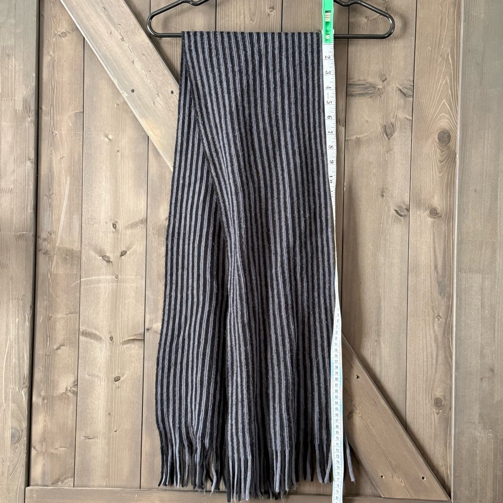 Ardene Black and Gray Striped Scarf